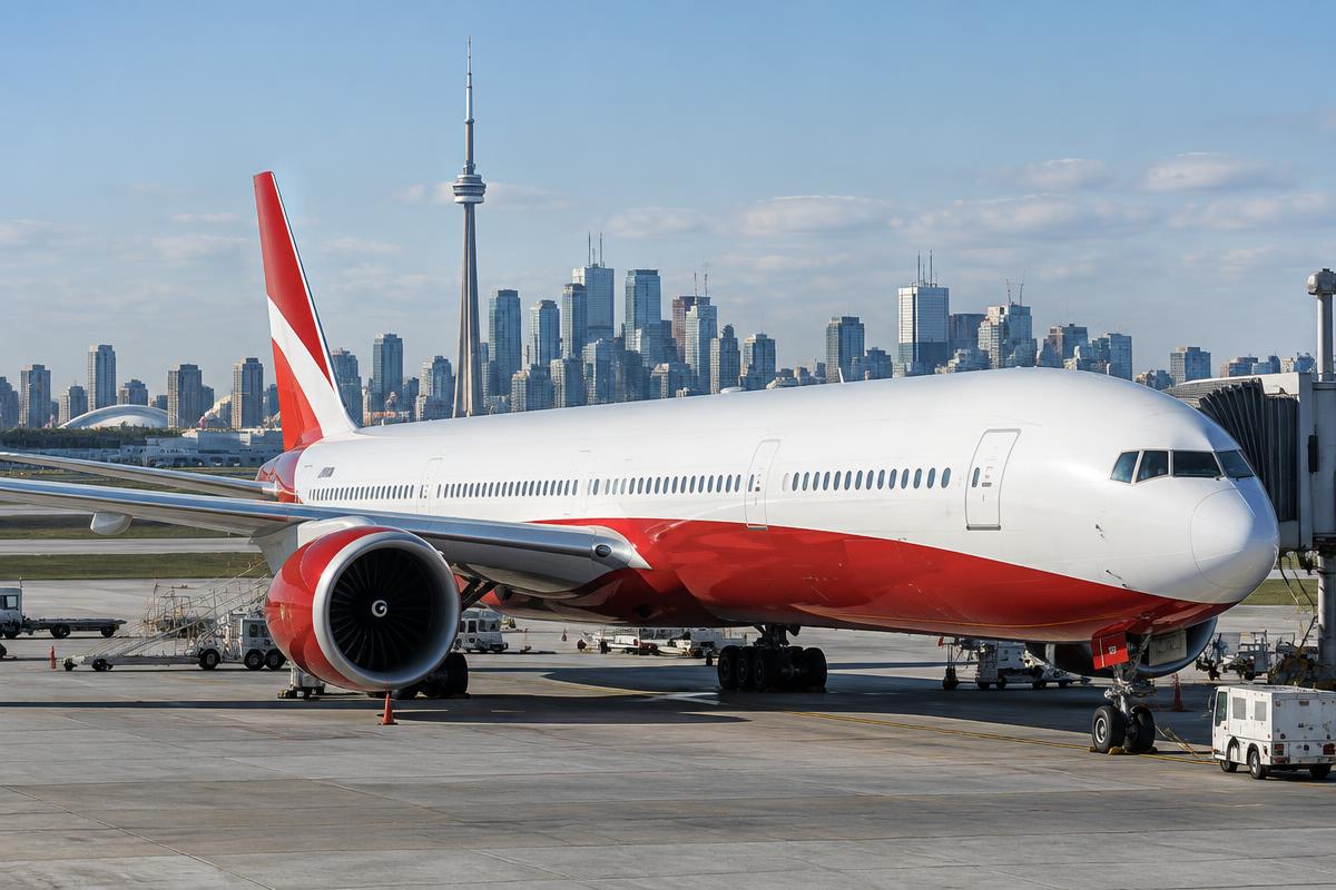 Canadian market displays representing a major corporate transaction