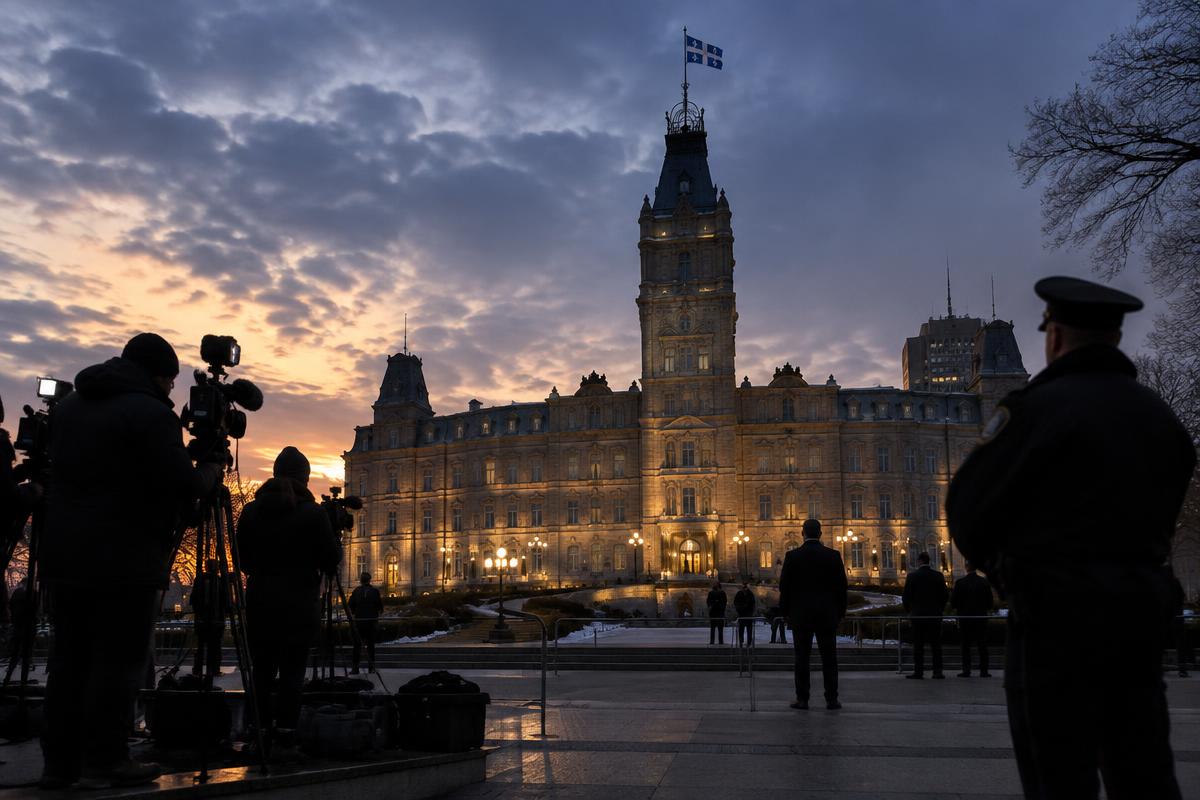 Government buildings beneath an unsettled sky
